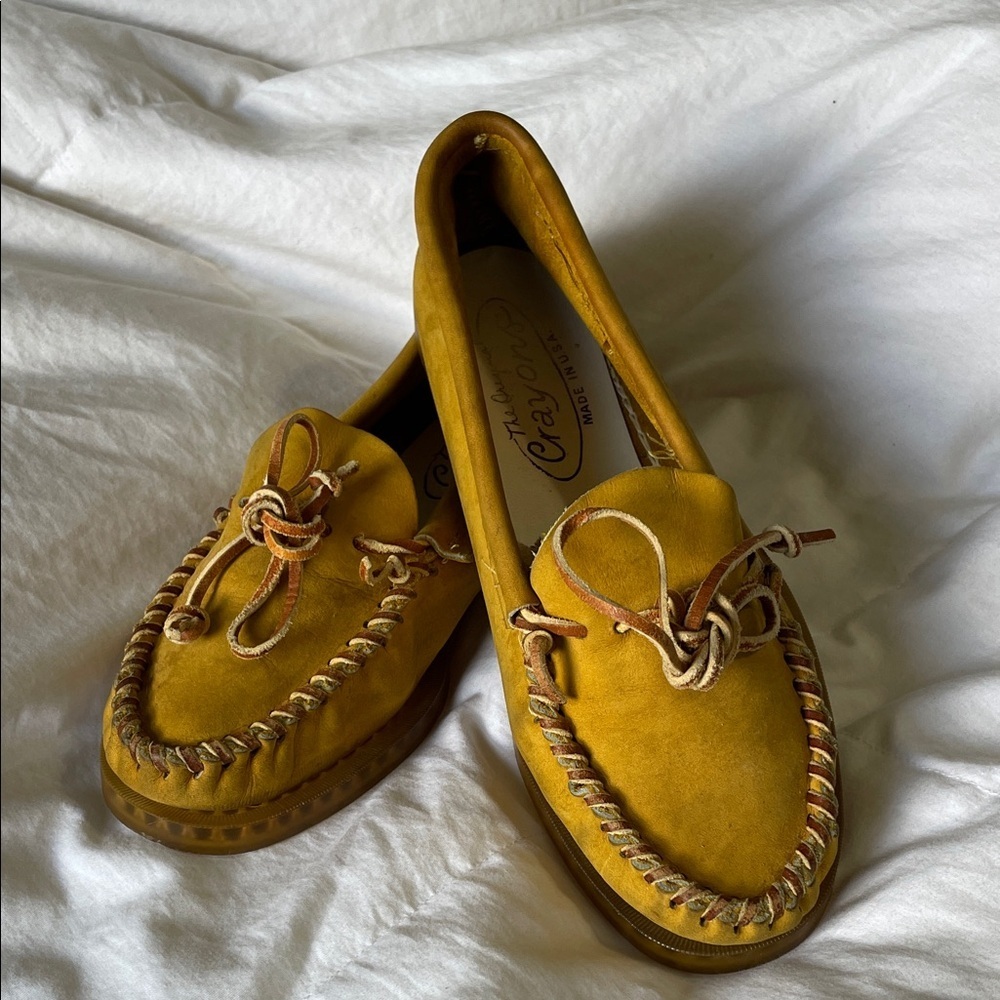 The Original Crayons Moccasins | Mustard Yellow Tan | Leather| Handmade 7
